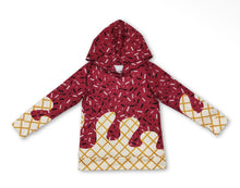 Load image into Gallery viewer, Maroon Ice Cream Drip Game Day Hoodie