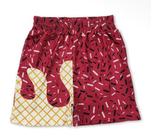 Load image into Gallery viewer, Maroon Ice Cream Drip Game Day Shorts