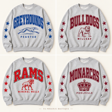 Load image into Gallery viewer, Peaster, Millsap, Mineral Wells and Poolville jumbo spirit crewneck previews