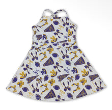 Load image into Gallery viewer, Purple and Gold Kids Game Day Spirit Dress