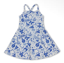 Load image into Gallery viewer, Royal Blue and White Kids Game Day Spirit Dress