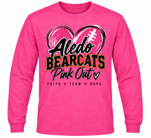 Load image into Gallery viewer, Aledo Pink Out Hearts &amp; Football long sleeve
