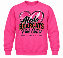 Load image into Gallery viewer, Aledo Pink Out Hearts &amp; Football crewneck
