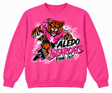 Load image into Gallery viewer, Aledo Pink Out Bearcat Mascot crewneck
