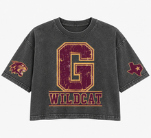 Load image into Gallery viewer, Godley Wildcats vintage crop Design 1 in Pepper

