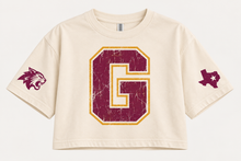 Load image into Gallery viewer, Godley Wildcats vintage crop Design 2 in Ivory
