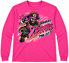Load image into Gallery viewer, Granbury Pink Out Pirate Mascot long sleeve
