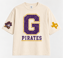 Load image into Gallery viewer, Granbury Pirates vintage oversized Design 1 in Ivory
