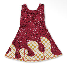 Load image into Gallery viewer, Red and black Ice Cream Drip Game Day Dress

