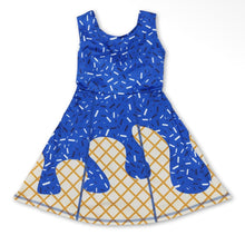 Load image into Gallery viewer, Royal blue and white Ice Cream Drip Game Day Dress
