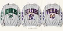 Load image into Gallery viewer, Azle, Granbury and Godley jumbo spirit crewneck previews
