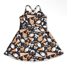 Load image into Gallery viewer, Black and Orange Kids Game Day Spirit Dress
