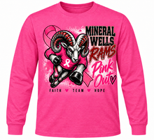 Load image into Gallery viewer, Mineral Wells Pink Out Ram Mascot long sleeve
