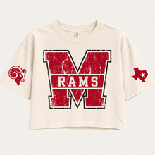 Load image into Gallery viewer, Mineral Wells Rams vintage crop Design 1 in Ivory
