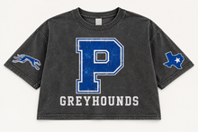 Load image into Gallery viewer, Peaster Greyhounds vintage crop Design 1 in Pepper
