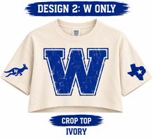 Load image into Gallery viewer, Weatherford Roos Vintage Crop Top Design 2 Ivory
