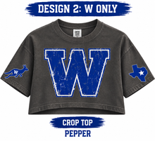 Load image into Gallery viewer, Weatherford Roos Vintage Crop Top Design 2 Pepper
